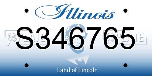 S346765 Illinois License Plate