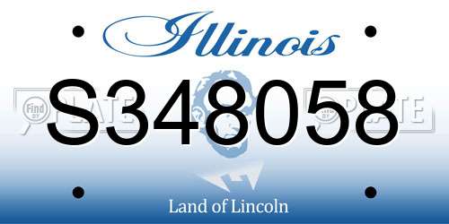 S348058 Illinois License Plate