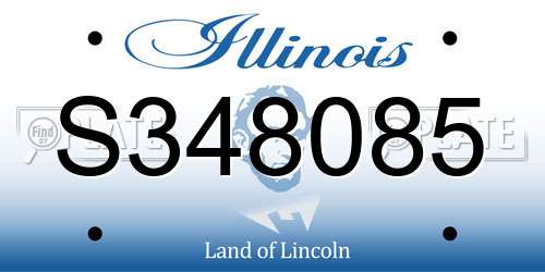 S348085 Illinois License Plate