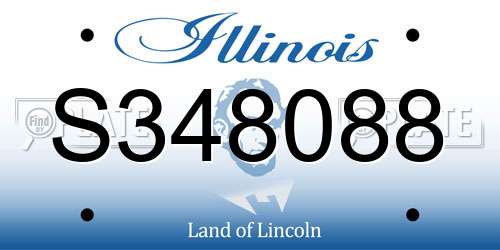 S348088 Illinois License Plate