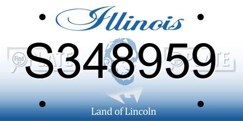 S348959 Illinois License Plate