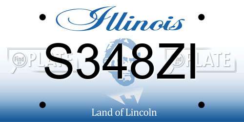 S348ZI Illinois License Plate