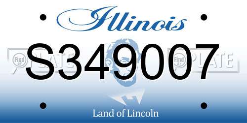 S349007 Illinois License Plate