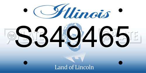S349465 Illinois License Plate