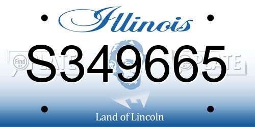 S349665 Illinois License Plate