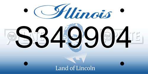 S349904 Illinois License Plate