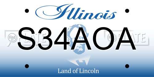 S34AOA Illinois License Plate
