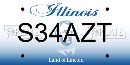 S34AZT Illinois License Plate
