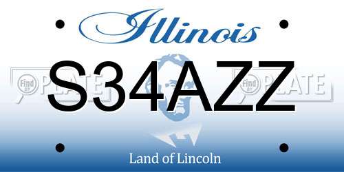 S34AZZ Illinois License Plate