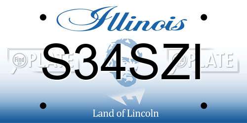 S34SZI Illinois License Plate