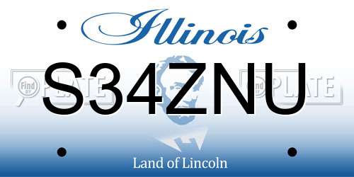 S34ZNU Illinois License Plate