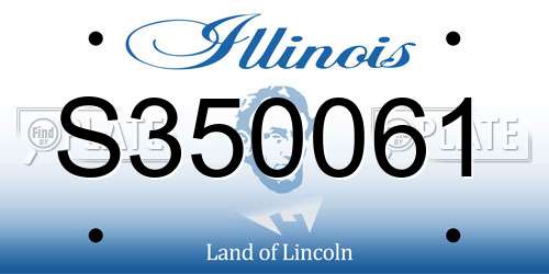S350061 Illinois License Plate