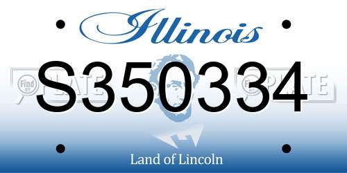 S350334 Illinois License Plate