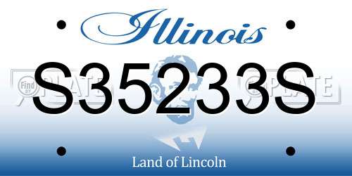 S35233S Illinois License Plate