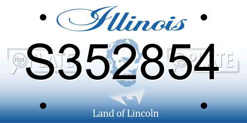 S352854 Illinois License Plate
