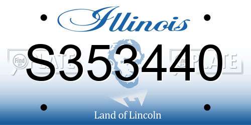 S353440 Illinois License Plate