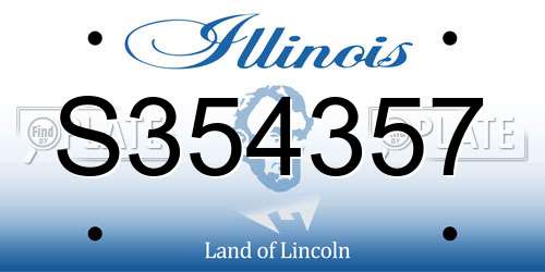 S354357 Illinois License Plate