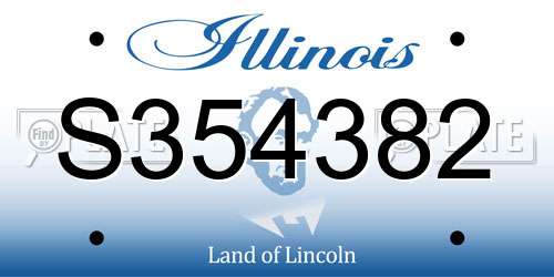 S354382 Illinois License Plate