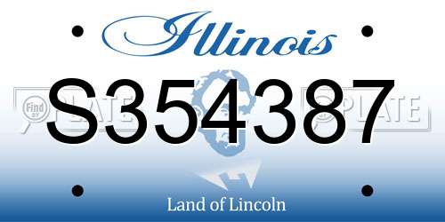 S354387 Illinois License Plate