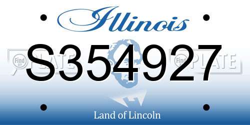 S354927 Illinois License Plate