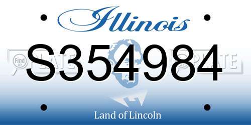 S354984 Illinois License Plate