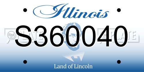 S360040 Illinois License Plate