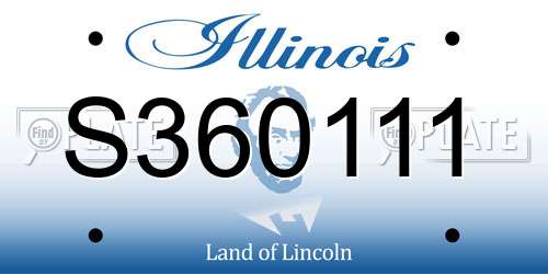 S360111 Illinois License Plate