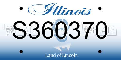 S360370 Illinois License Plate
