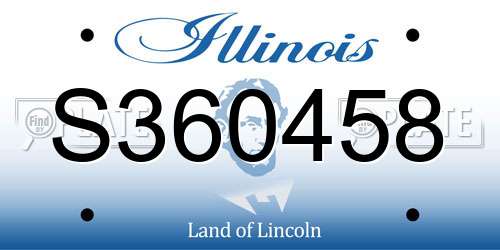 S360458 Illinois License Plate