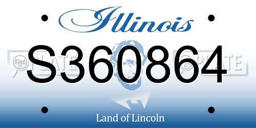 S360864 Illinois License Plate
