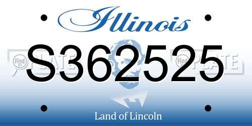 S362525 Illinois License Plate