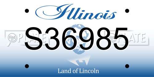 S36985 Illinois License Plate
