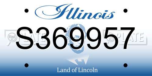 S369957 Illinois License Plate
