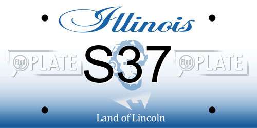 S37 Illinois License Plate