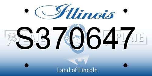 S370647 Illinois License Plate