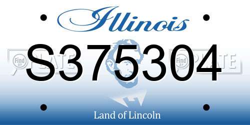 S375304 Illinois License Plate