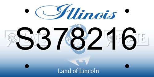 S378216 Illinois License Plate