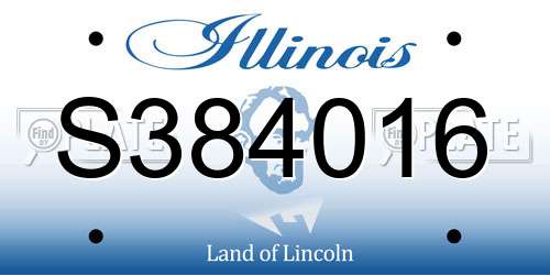 S384016 Illinois License Plate