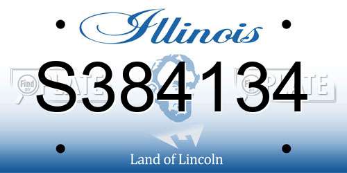 S384134 Illinois License Plate