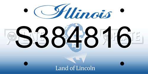 S384816 Illinois License Plate