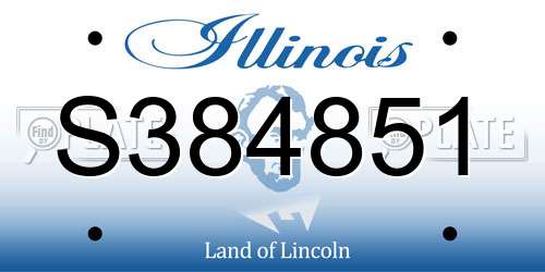 S384851 Illinois License Plate