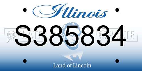 S385834 Illinois License Plate