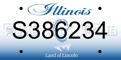 S386234 Illinois License Plate