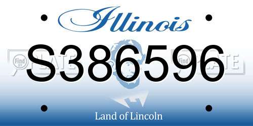 S386596 Illinois License Plate