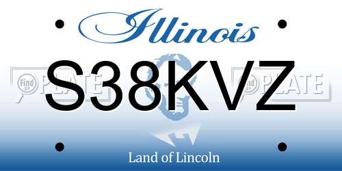 S38KVZ Illinois License Plate