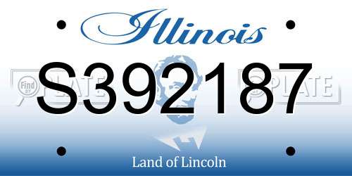 S392187 Illinois License Plate