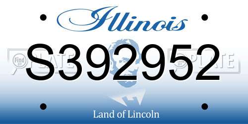 S392952 Illinois License Plate