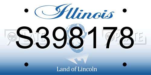 S398178 Illinois License Plate