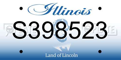 S398523 Illinois License Plate