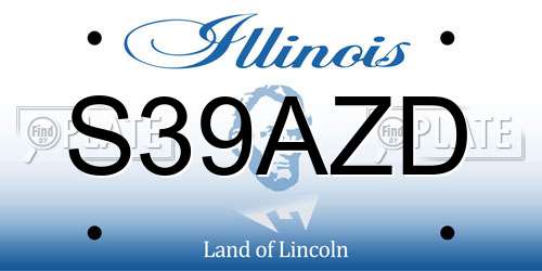 S39AZD Illinois License Plate
